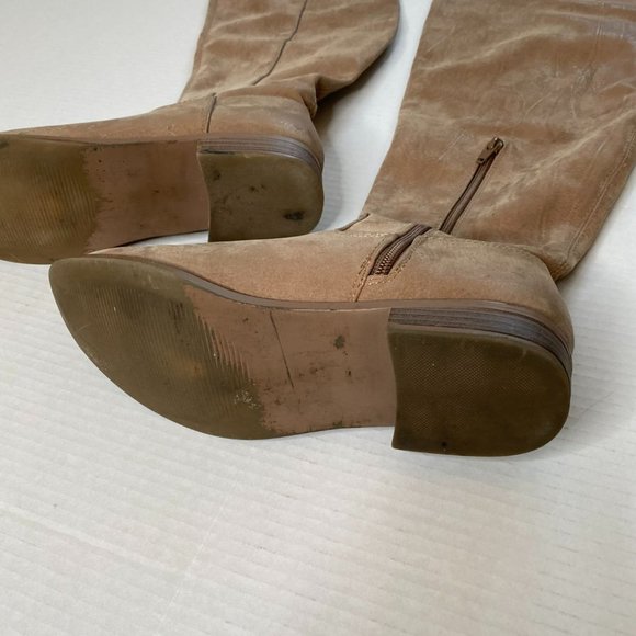 Shoe Dazzle Jessi WC Womens Over the Knee Tan Flat Heel Boot Size 7 Academia Y2K - Picture 4 of 7